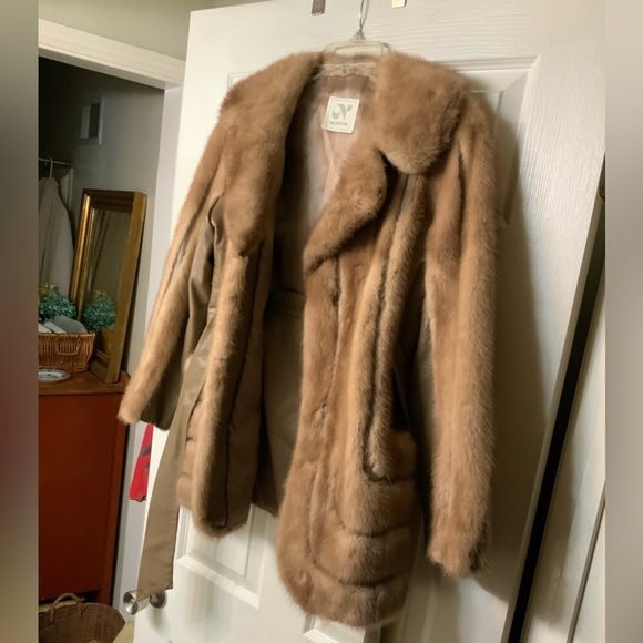 Neusteters Vintage Mink jacket w tie belt -pockets, authentic. Mink. Brown 8 - Picture 4 of 13